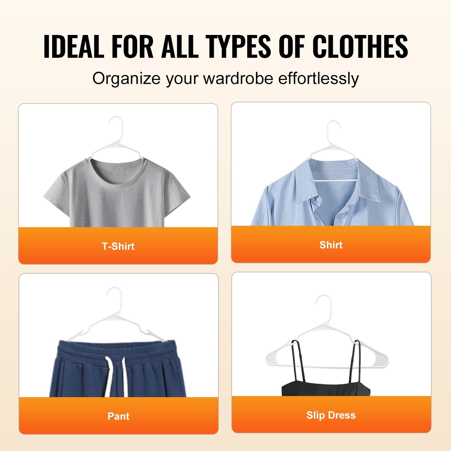 Anti-Slip Durable White Clothes Hangers for Sustainable Living