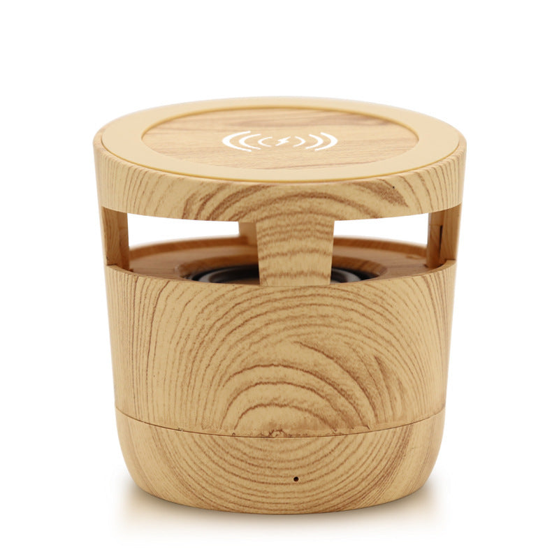 Eco-Friendly Bluetooth Speaker with Wireless Charging - Light Wood Grain