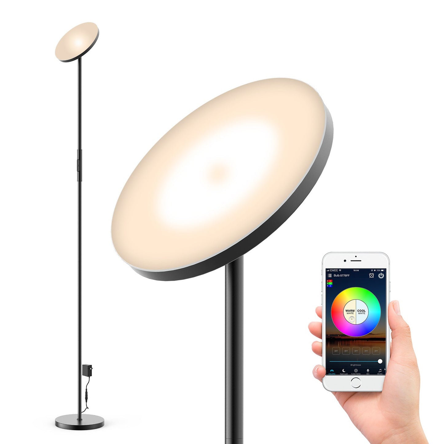Energy-Efficient Multicolor LED Floor Lamp with Adjustable Angles