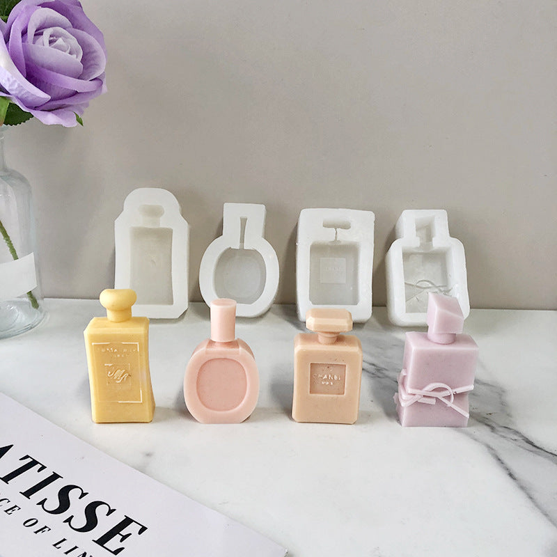 Perfume Bottle Shaped Decorative Candles - Eco-Friendly Wax, Multi-Use Decor