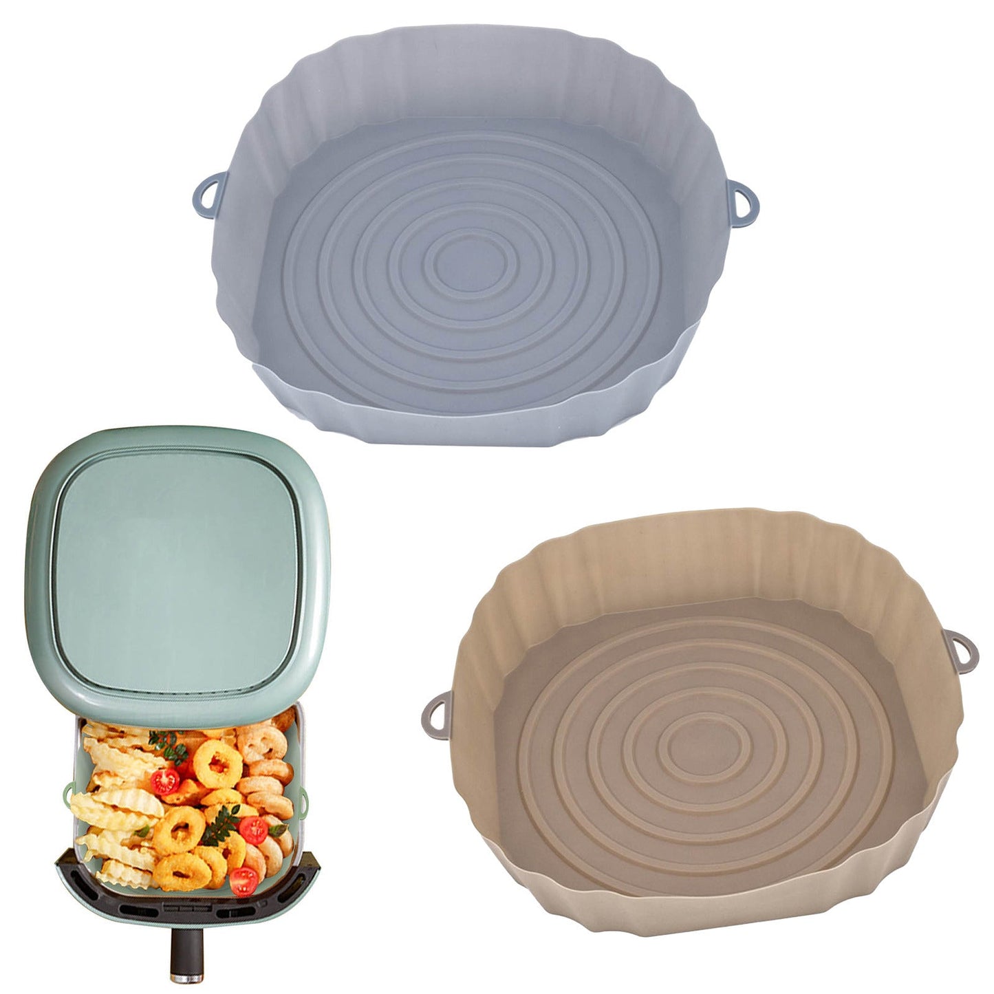 Reusable Silicone Air Fryer Liners - Eco-Friendly, Durable, Easy to Clean