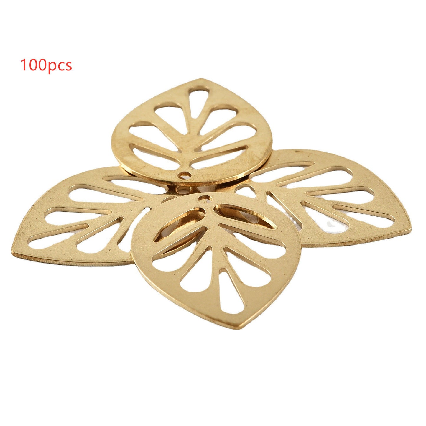 Brass Leaf-Shaped Decorative Charms for Eco-Friendly Home Décor