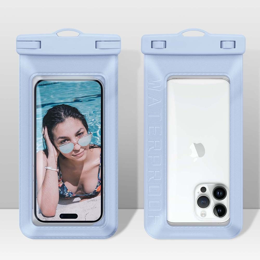 Waterproof Phone Pouch - Light Blue, Durable & Eco-Friendly