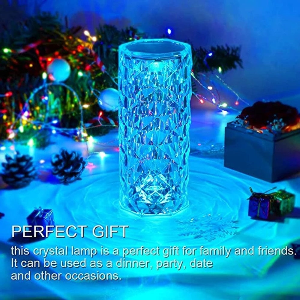 Energy-Efficient LED Crystal Table Lamp with Multicolor Options