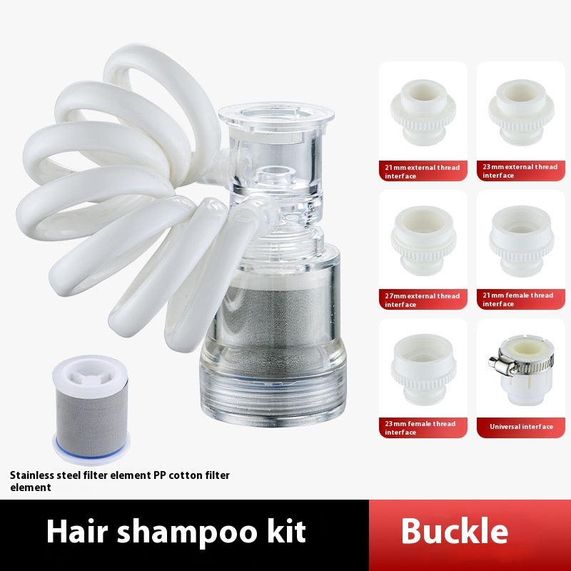 Water-Saving Telescopic Hose with Chrome Faucet Attachment