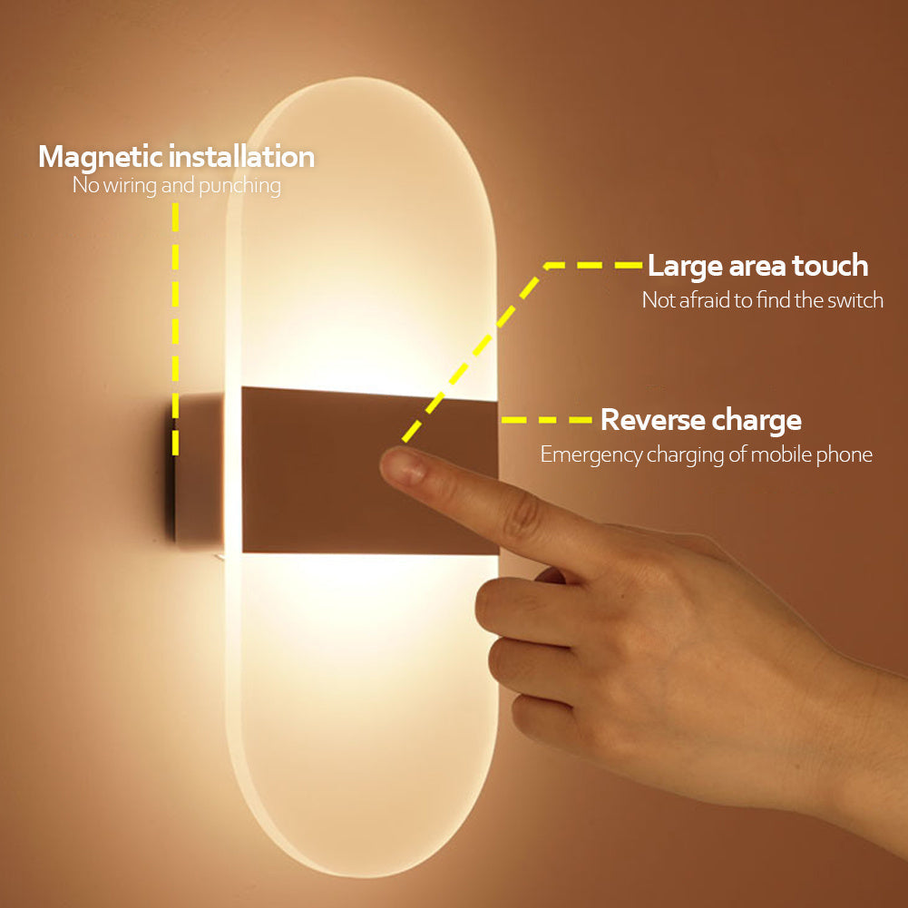 Rechargeable Touch Dimming Wall Light - Eco-Friendly, No Wiring Needed