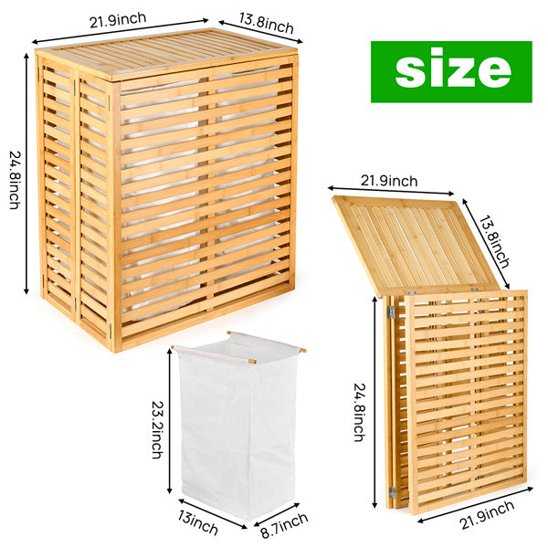 Eco-Friendly Bamboo Laundry Hamper with Removable Liners