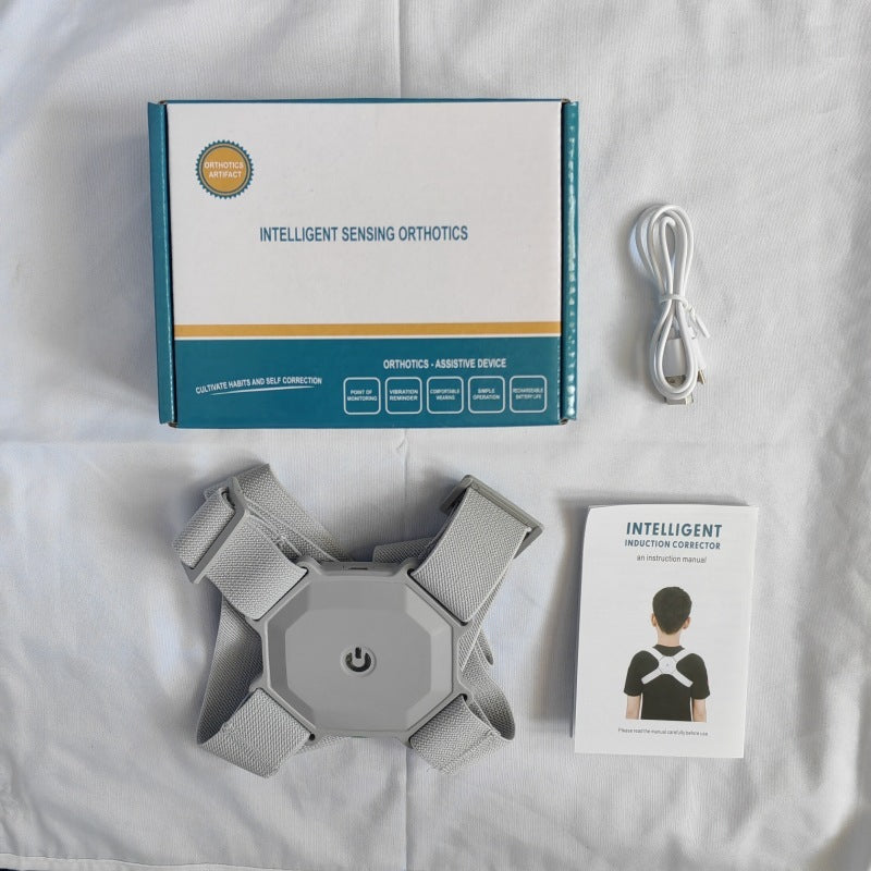 Light Gray Adjustable Posture Corrector for Better Back Support