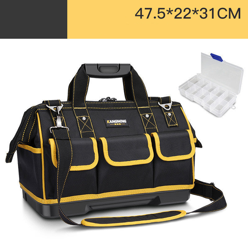 Durable Black and Yellow Tool Bag with Organizer Box