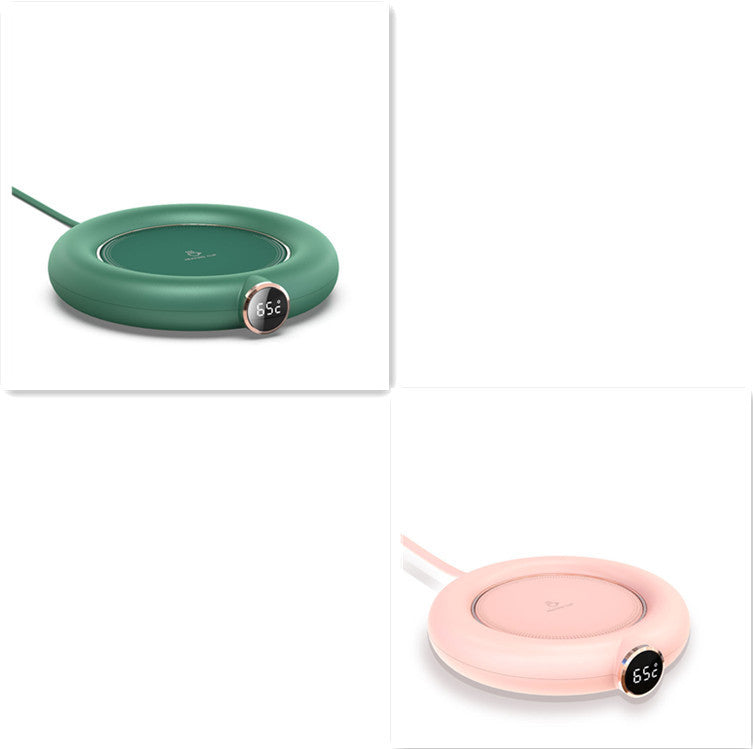 Eco-Friendly Electric Mug Warmer Set with Ceramic Mug - Pink, Green, White