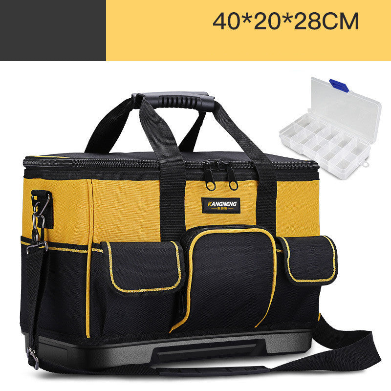 Durable Black and Yellow Tool Bag with Organizer Box