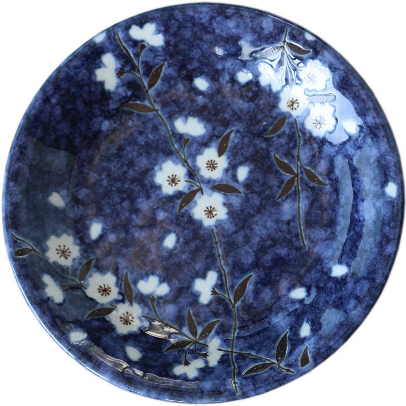 Eco-Friendly Blue Floral Ceramic Bowl - Sustainable & Durable