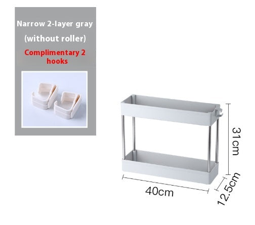 Space-Saving White Rolling Storage Cart with Durable Metal Frame
