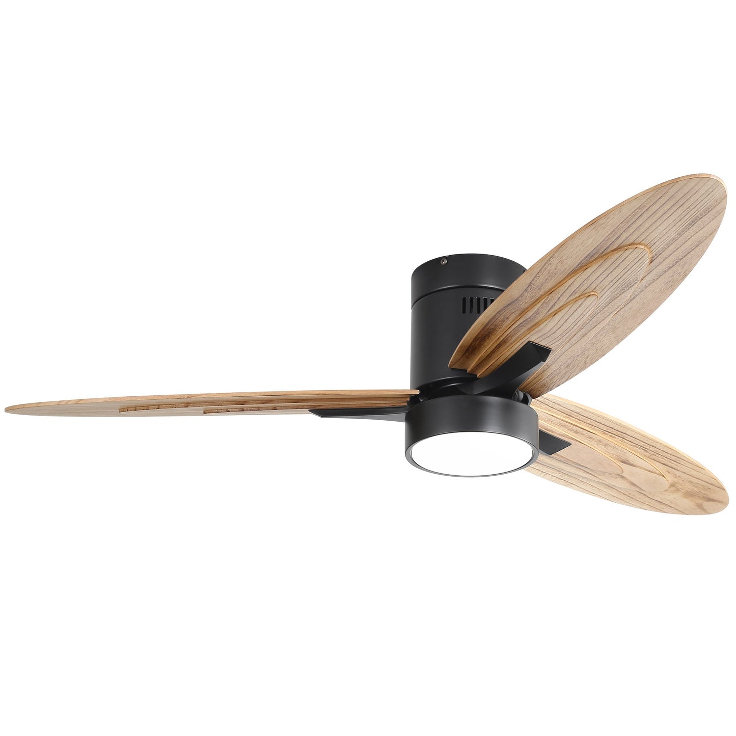 Eco-Friendly Ceiling Fan with Light - Black & Natural Wood