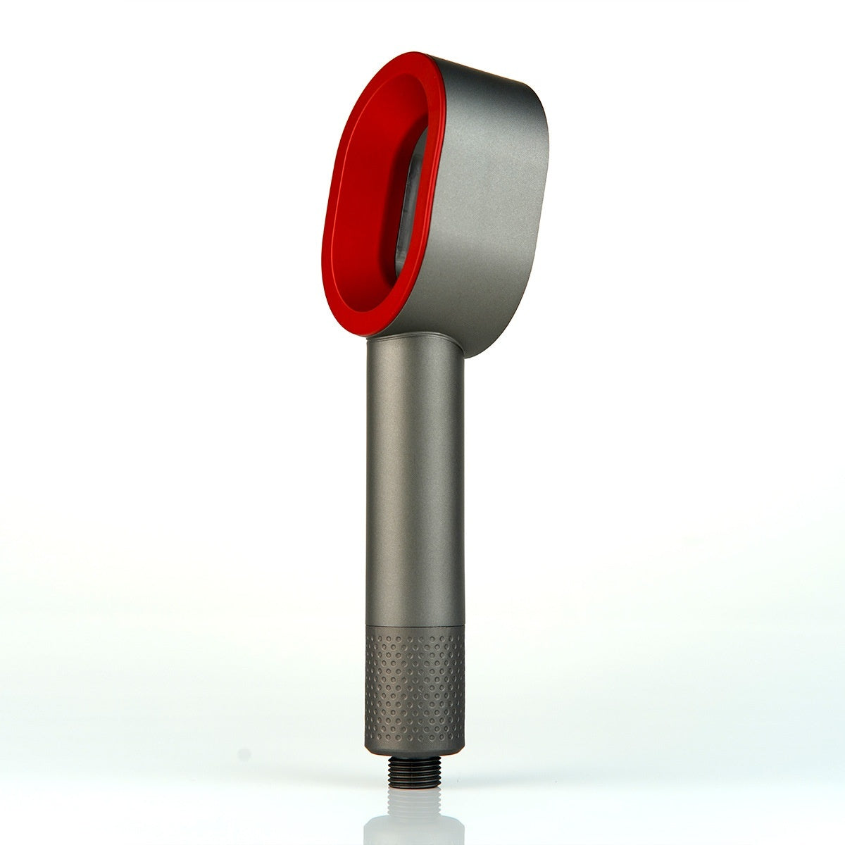 Water-Saving Silver Handheld Shower Head with Red Nozzle