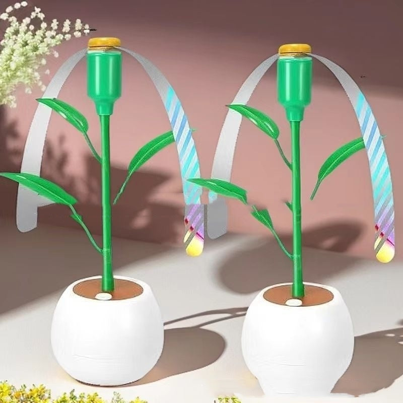 Automatic Plant Watering Device - Water-Saving Green & White Plant-Like Design