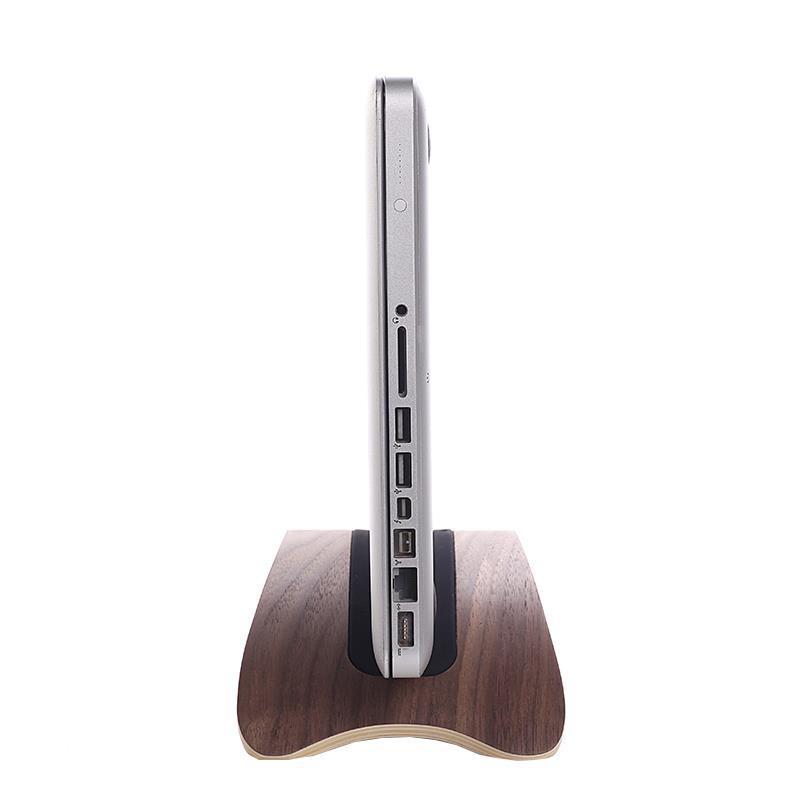 Eco-Friendly Curved Wooden Laptop Stand for Ergonomic Workspace