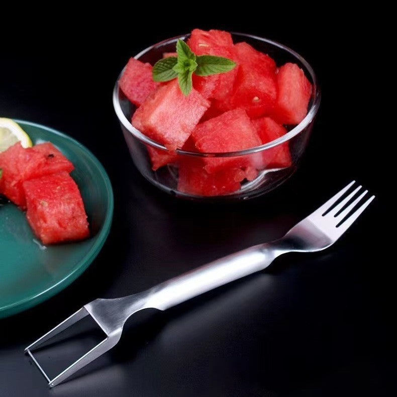 2-in-1 Stainless Steel Watermelon Fork and Slicer - Eco-Friendly Kitchen Tool