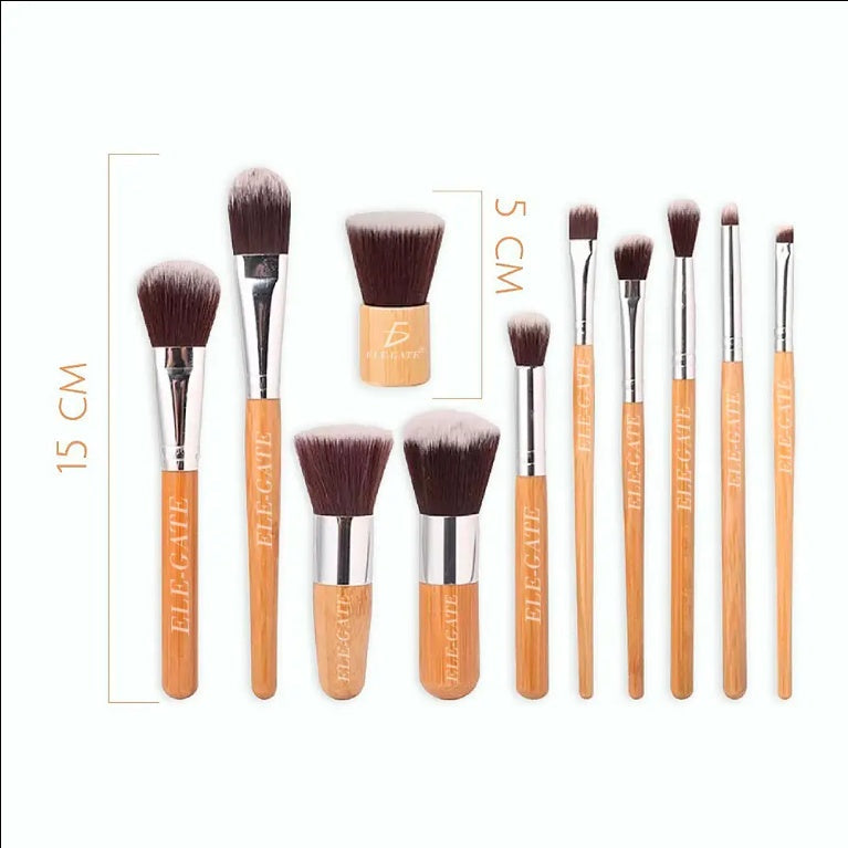 Eco-Friendly Makeup Brush Set with Bamboo Handles