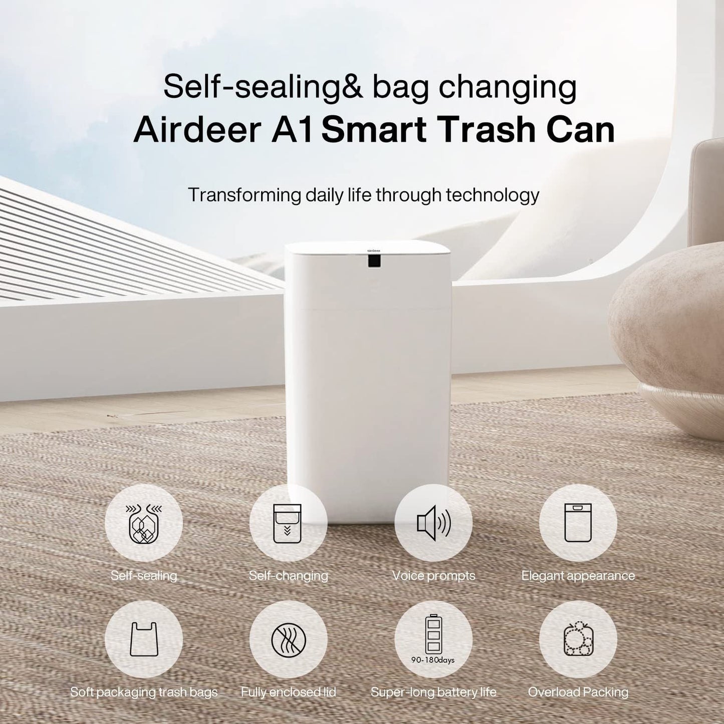 Smart Eco-Friendly Trash Can with Waste-Reducing Technology