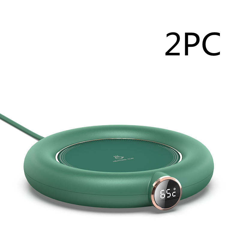 Eco-Friendly Electric Mug Warmer Set with Ceramic Mug - Pink, Green, White