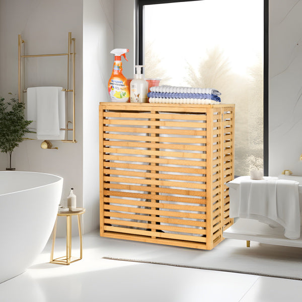 Eco-Friendly Bamboo Laundry Hamper with Removable Liners