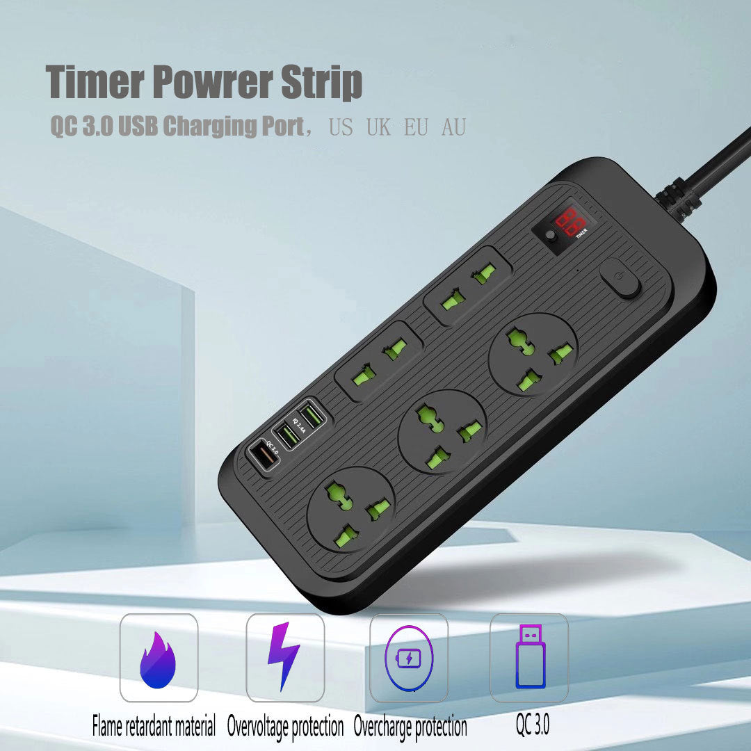 Smart Power Strip with USB Ports and Energy Monitoring