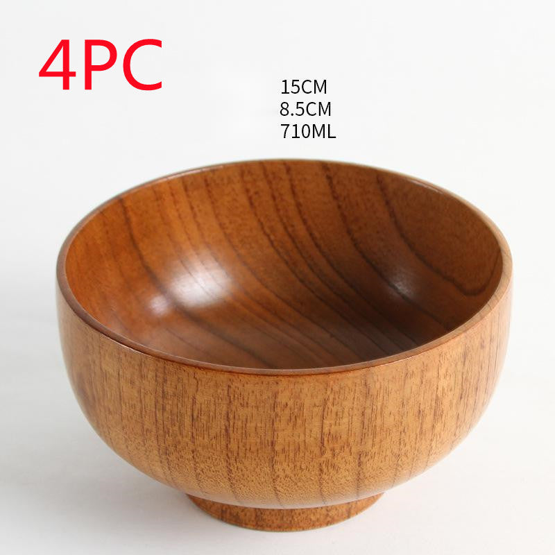 Eco-Friendly Wooden Bowls and Cup Set - Natural, Stackable, Biodegradable