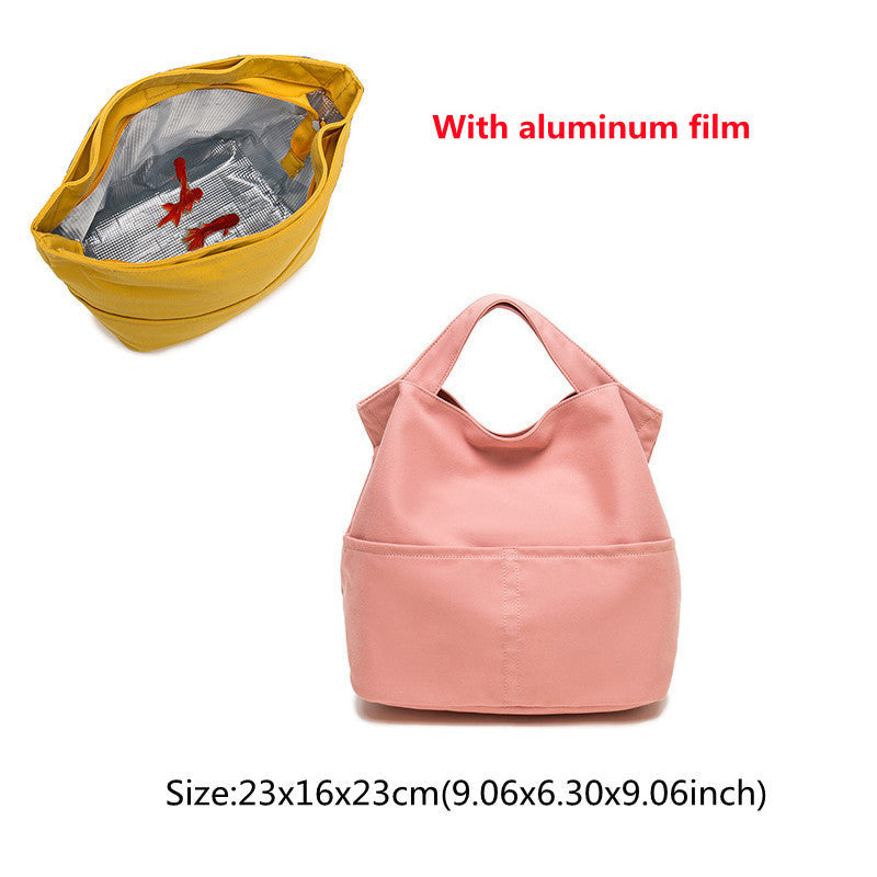 Eco-Friendly Insulated Reusable Lunch Bag - Yellow Rectangular Fabric