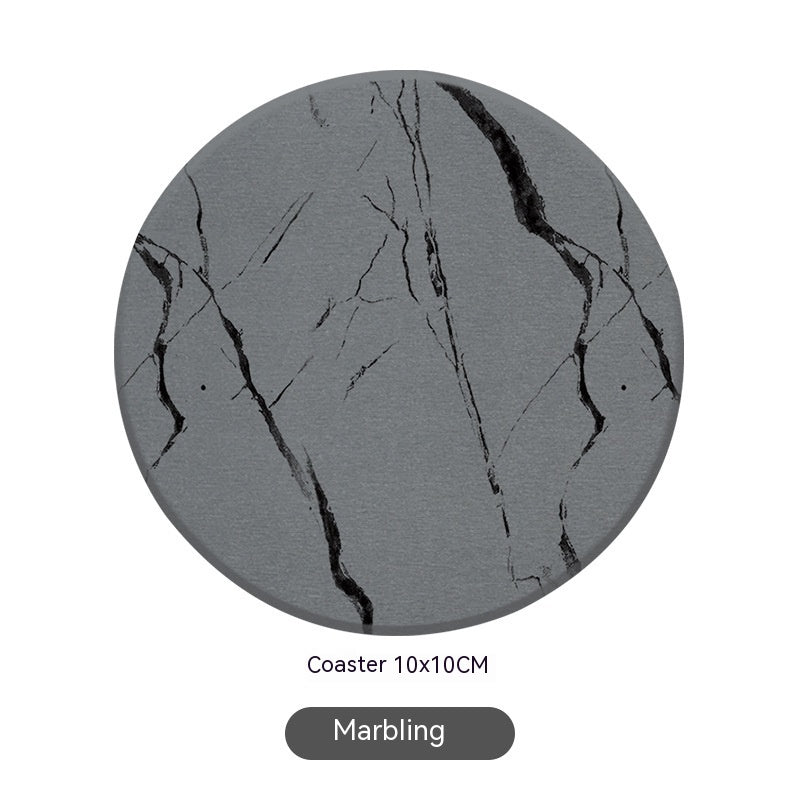 Sustainable Dark Gray Bathroom Accessory Set with Black Marble Pattern