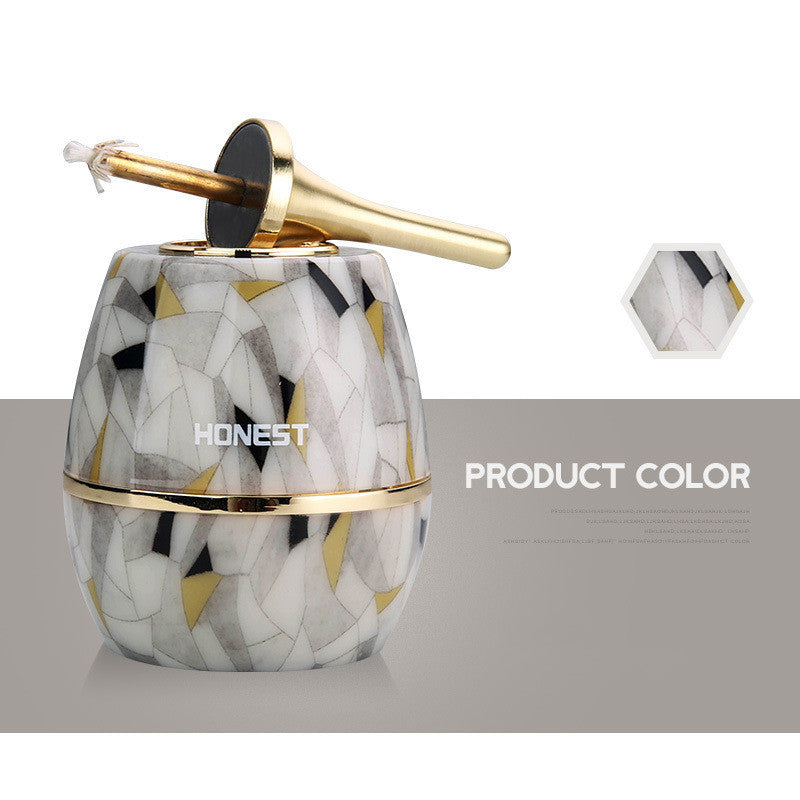 Eco-Friendly Black & Gold Oil Lamp - Sustainable Lighting Solution