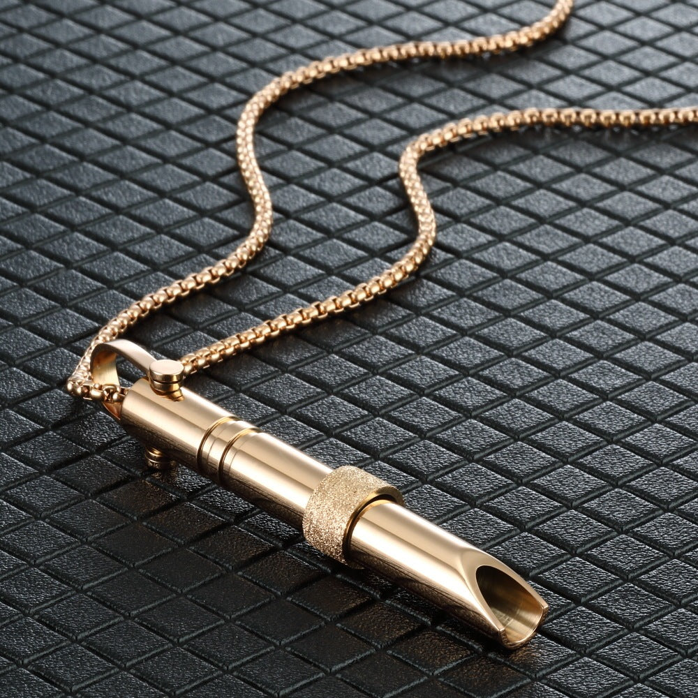 Cylindrical Breathing Whistle for Wellness - Gold, Silver, Black, Multicolor