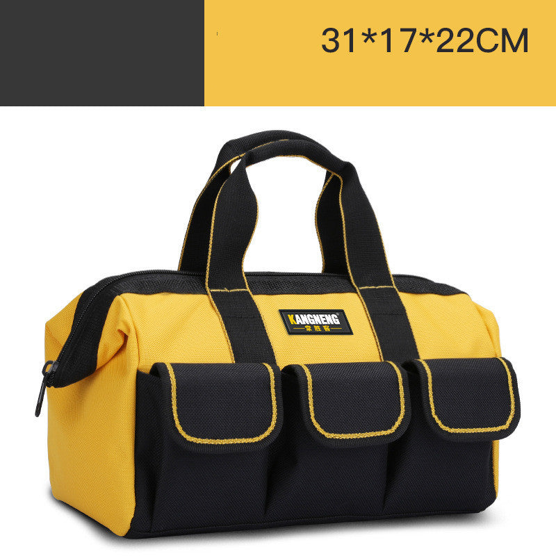 Durable Black and Yellow Tool Bag with Organizer Box