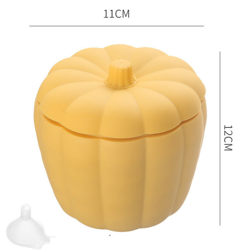 Pumpkin-Shaped Yellow Silicone Ice Bucket - Eco-Friendly & Reusable