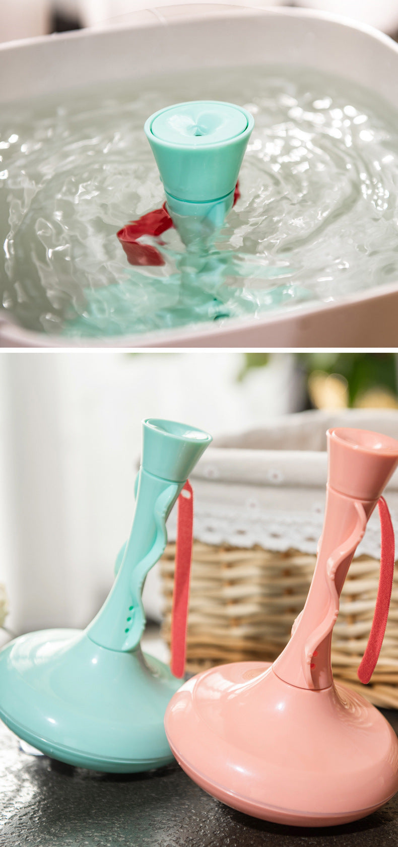 Ergonomic Mint Green Toilet Plunger for Easy Storage and Comfort