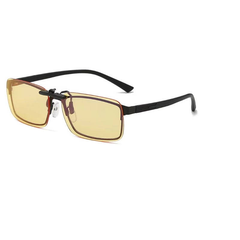 Yellow-Tinted Clip-On Glasses for Enhanced Vision