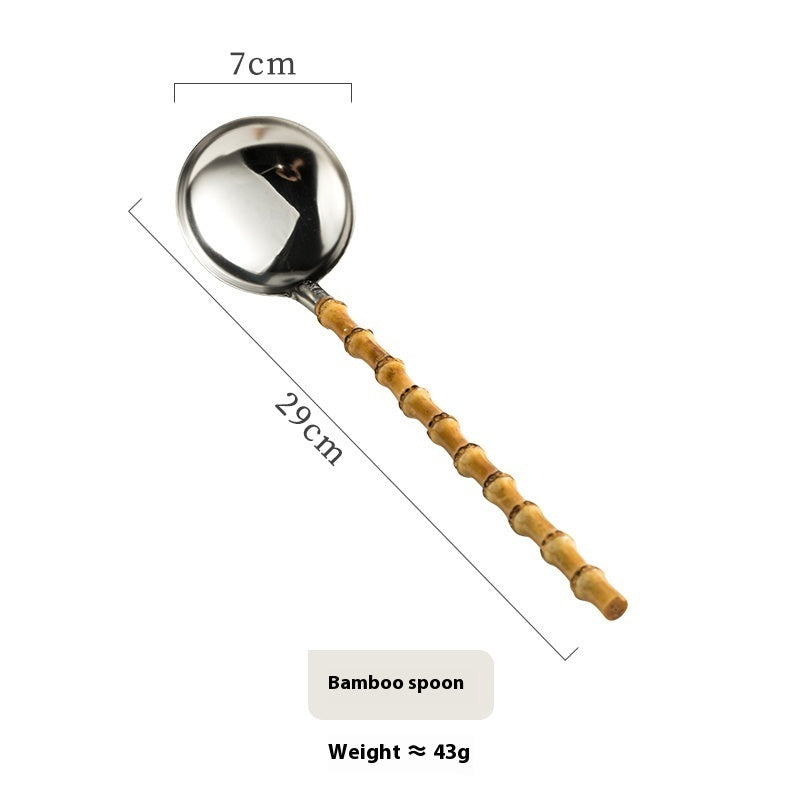 Eco-Friendly Stainless Steel & Bamboo Ladles - Sustainable Kitchen Utensils