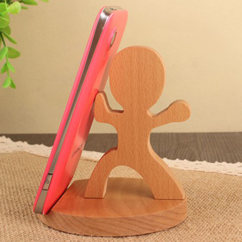 Dinosaur-Shaped Eco-Friendly Wooden Phone Stand