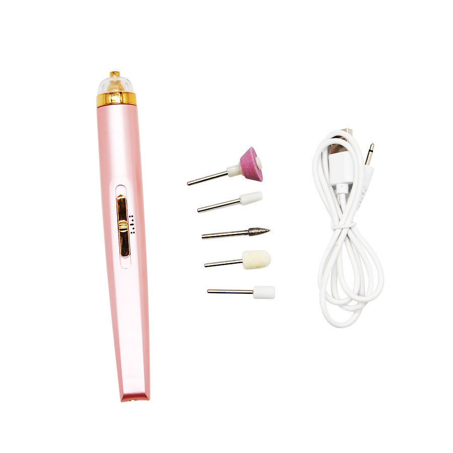 Rechargeable Pink Electric Nail File Set with USB Charging