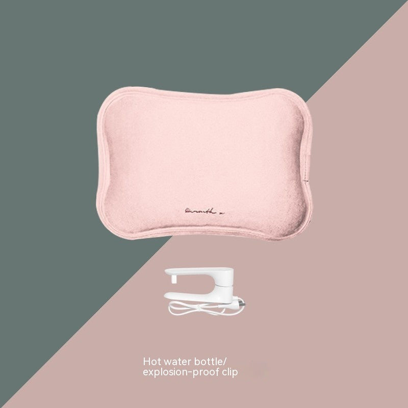 Eco-Friendly Electric Hot Water Bottle - Dark Green Fabric-Covered