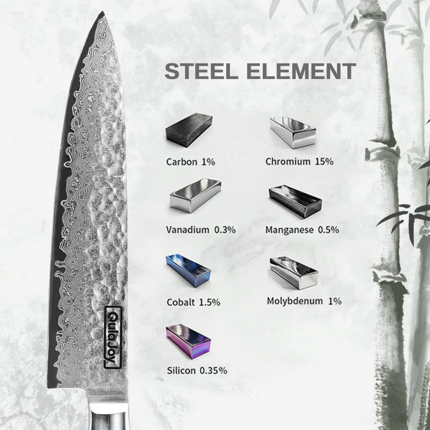 Premium Damascus Steel Kitchen Knife with Green Handle