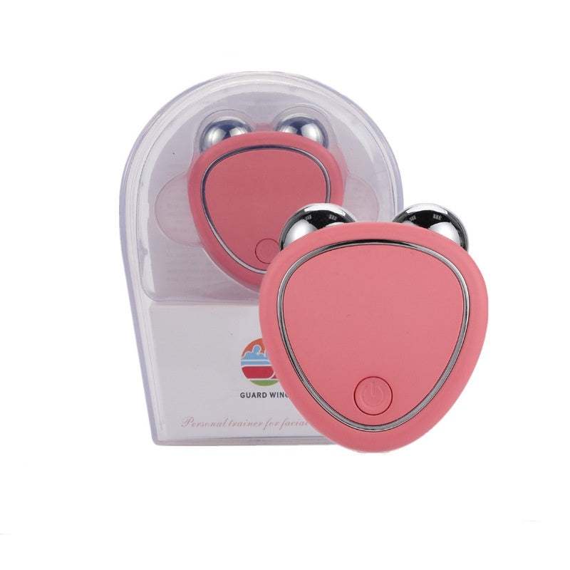 Pink V-Shaped Facial Massager for Wellness and Sustainability