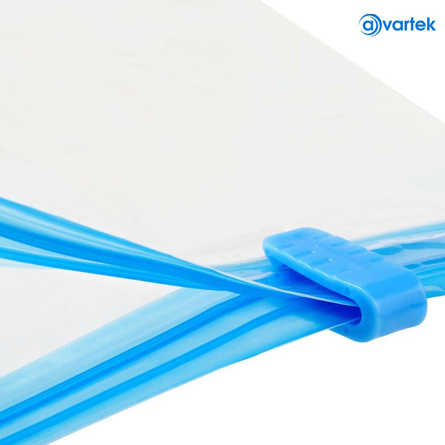 Space-Saving Vacuum Storage Bags - Pack of 6, 100x80 cm, Transparent with Blue Accents