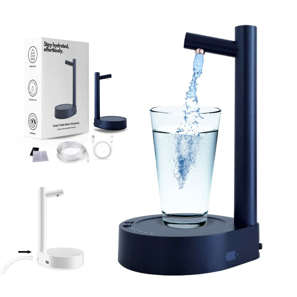Eco-Friendly Countertop Water Dispenser - Black Cylindrical Design