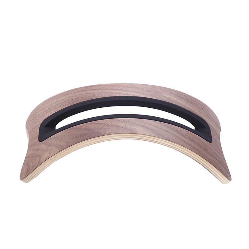 Eco-Friendly Curved Wooden Laptop Stand for Ergonomic Workspace