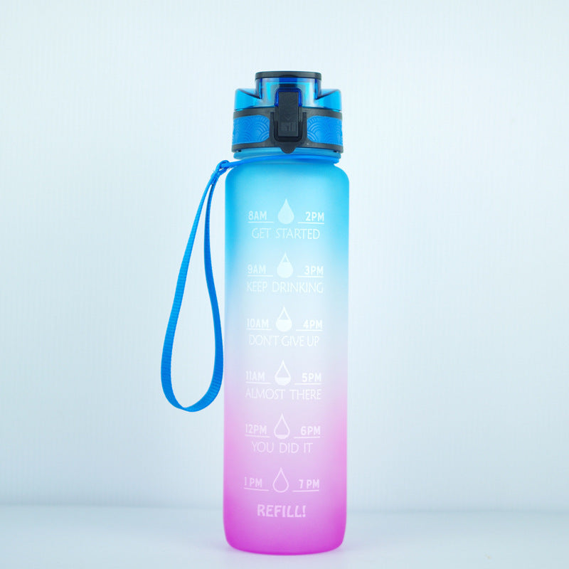 Hydration Time-Marker Water Bottle - Eco-Friendly, BPA-Free, 1L Capacity