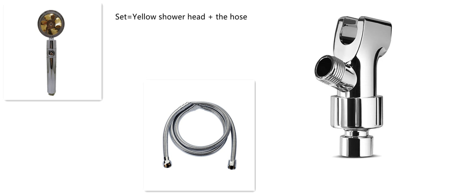 Water-Saving Handheld Shower Head with 360° Rotation and Adjustable Angles