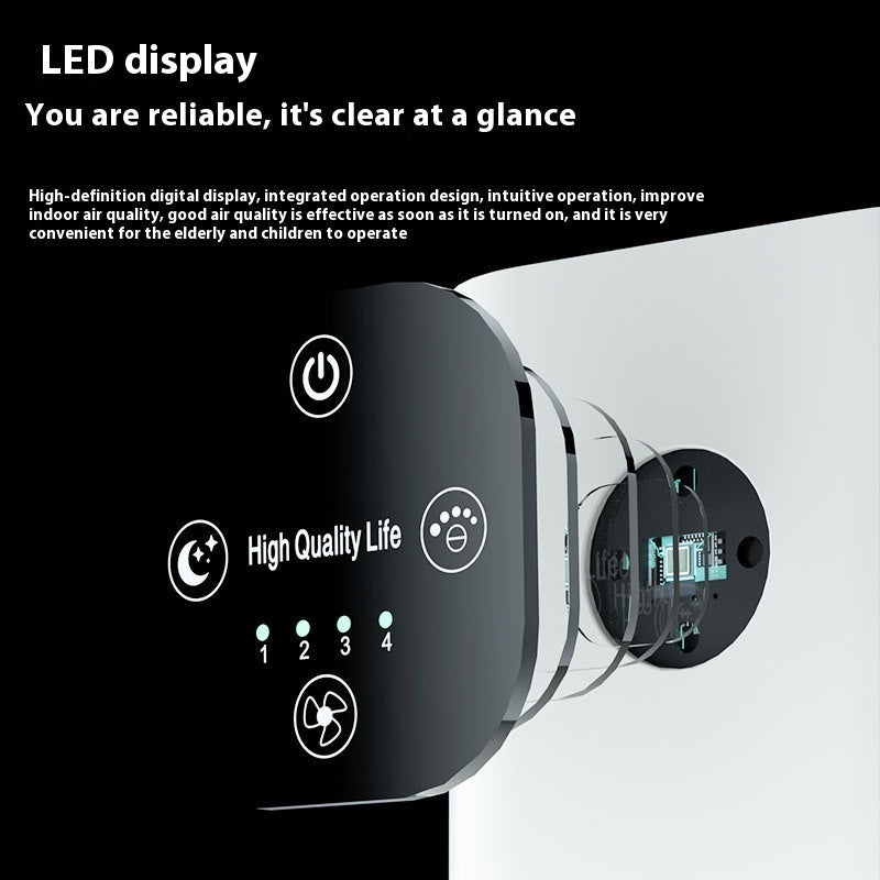 Cylindrical White Air Purifier with Negative Ion Technology for Home Use