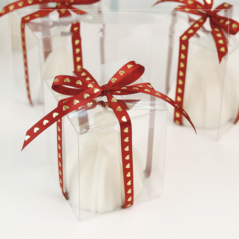Elegant Dress-Shaped Decorative Candle - Eco-Friendly White Wax