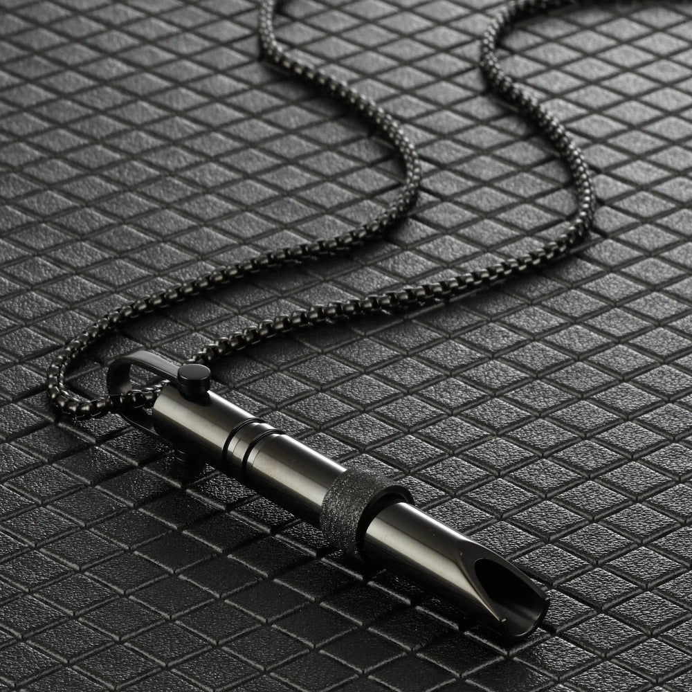 Cylindrical Breathing Whistle for Wellness - Gold, Silver, Black, Multicolor